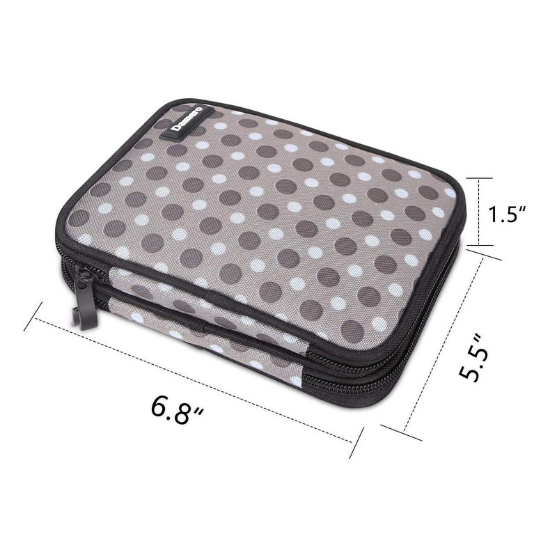 Damero Crochet Hook Case, Organizer Zipper Bag with Web Pockets for Various Crochet Needles and Knitting Accessories, Well Made and Easy to Carry, Medium, Gray Dots (No Accessories Included) - Image 5